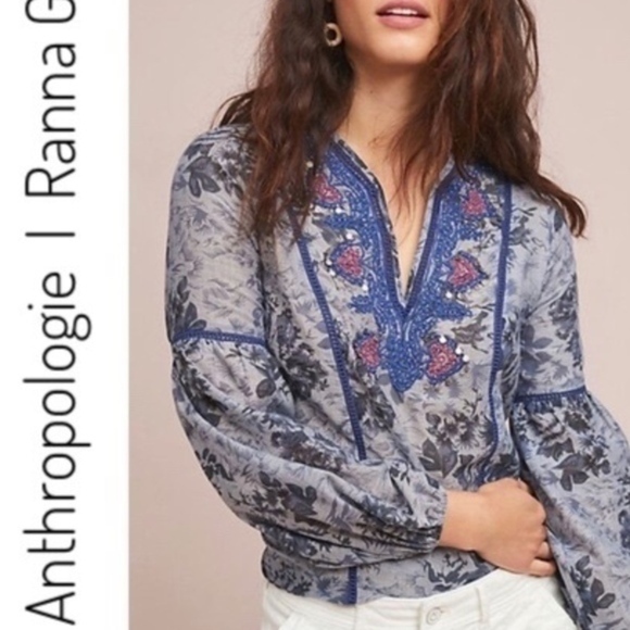 NWOT Anthropologie Ranna Gill Sisario Peasant Top - Picture 1 of 6